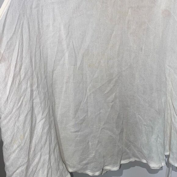 Miss Me Women's Cream Embroidered Lace Up Keyhole Back Sleeveless Blouse Small - Picture 9 of 10